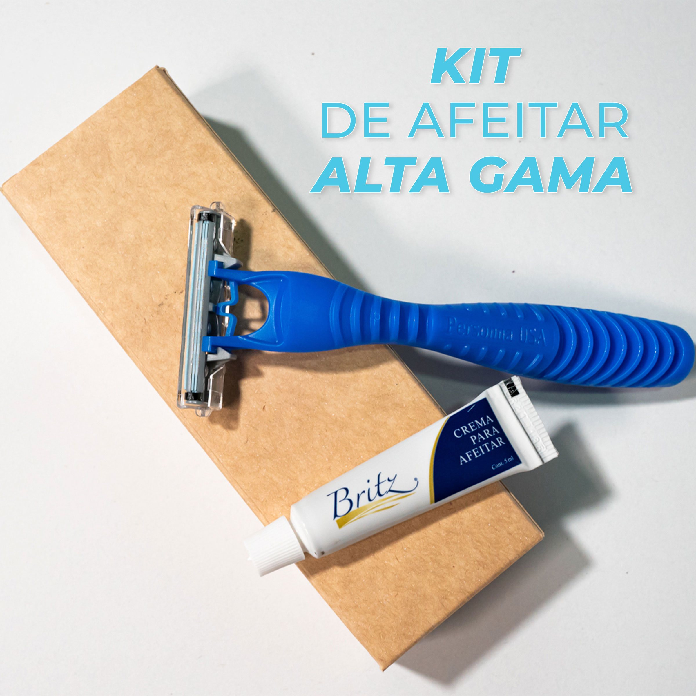 Kit de afeitar de alta gama azul